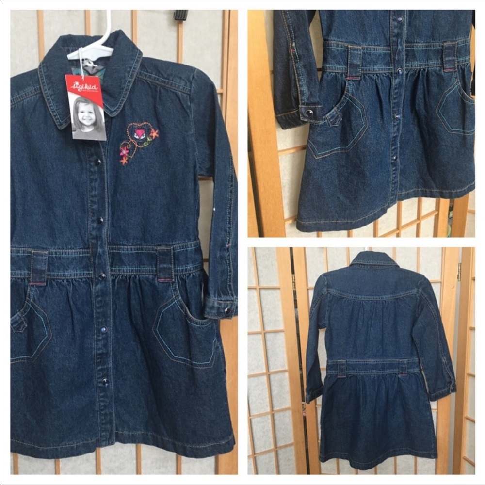 NWT Sigikid Snap Front Jean Dress SZ 4Y